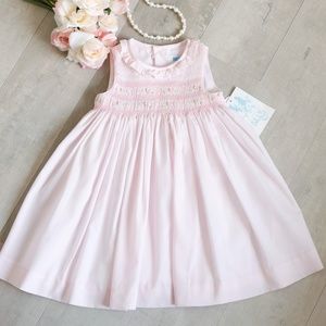 Pink Smocked Dress Size 24 Month Luli & Me Spring Summer Portrait Vacation NWT